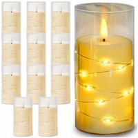 12X ŚWIECZKA ELEKTRYCZNY WKŁAD DO ZNICZY LED EFEKT PŁOMIENIA ZNICZ