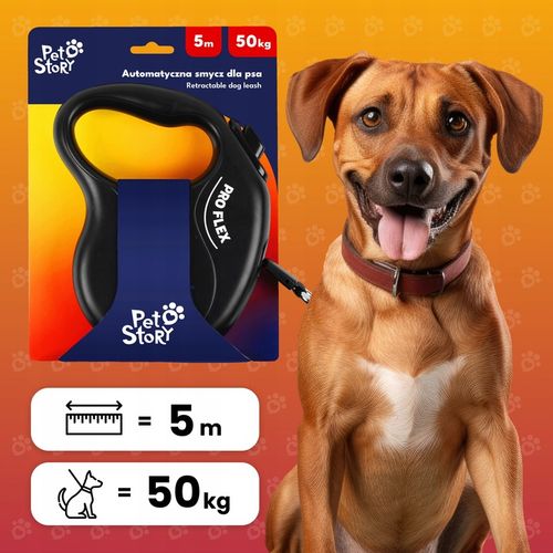 PRO FLEX Smycz AUTOMATYCZNA TAŚMA dla DUŻEGO PSA do 50kg 5m L na Arena.pl