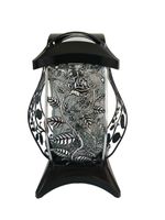 Znicz LAMPION PIÓRA METALICZNE czarno- srebrny