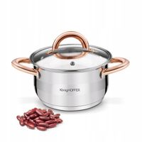 2X GARNEK Indukcja Stal Pokrywka NIERDZEWNY Konighoffer Faro Copper 1,8L 16