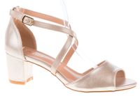 Sandały na obcasie słupku 6 cm. złote Rozmiar obuwia - 37