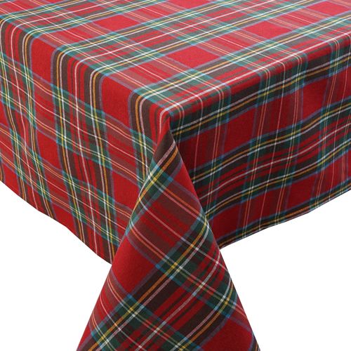 Obrus Świąteczny 138x140 w Kratę Czerwoną Włoski Look na Arena.pl
