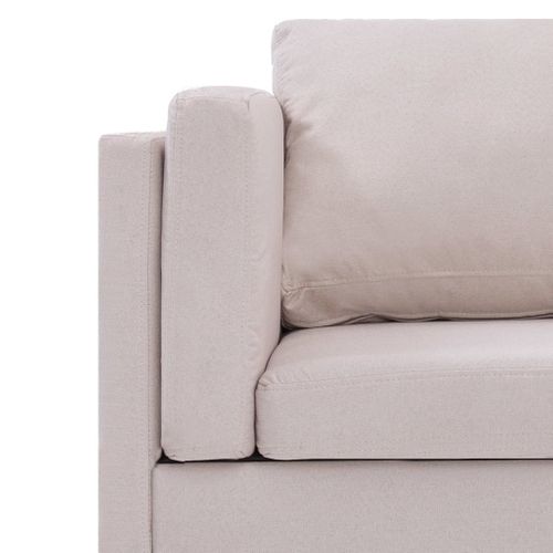 Sofa Narożna, Kremowa, Materiałowa na Arena.pl