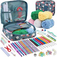 DUŻY ZESTAW DO SZYDEŁKOWANIA SZYDEŁKA OPAKOWANIE ETUI DIY Z WŁÓCZKAMI