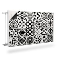 Mata Magnetyczna Na Kaloryfer Czarno-Biała Mozaika Ozdoba 80cm x 60cm