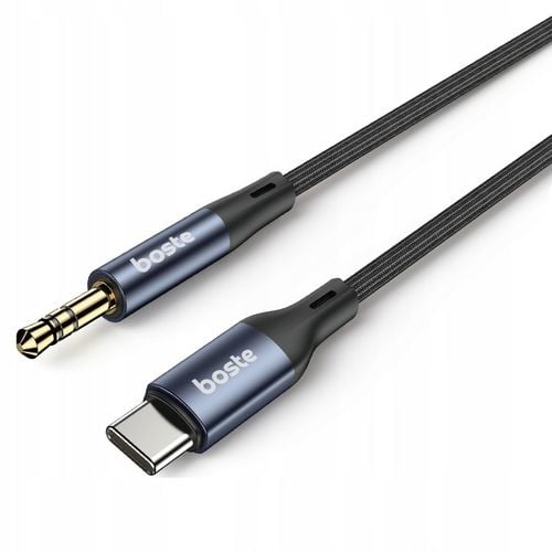 BOSTE KABEL ADAPTER PRZEJŚCIÓWKA AUDIO USB-C DO MINI JACK 3.5MM AUX 1M na Arena.pl
