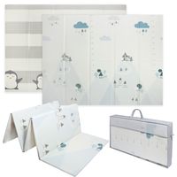 Dwustronna edukacyjna piankowa mata dziecięca XXL 180x200 cm - pingwinek