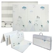 Dwustronna edukacyjna piankowa mata dziecięca XXL 180x200 cm - pingwinek