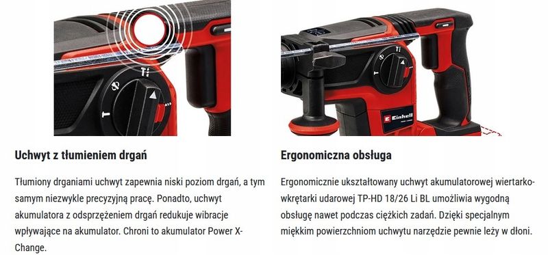 EINHELL MŁOT UDAROWY TP-HD 18/26 Li BL Solo zdjęcie 7
