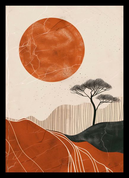 Plakat 21x29,7cm Afrykański Zachód Słońca zdjęcie 2