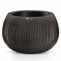 Doniczka osłonka struktura wkład 29x19,5cm Czarny beton okrągła