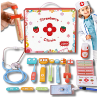doktor drewniany zestaw lekarski lekarz stetoskop strój dla dzieci