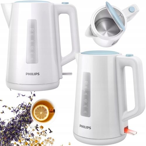 BIAŁY CZAJNIK 1.7L ELEKTRYCZNY BEZPRZEWODWY DUŻY HD 9318/70 2200W PHILIPS na Arena.pl