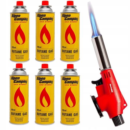 PALNIK na kartusze + 6x gaz kartusz gazowy Alpen camping 400ml na Arena.pl