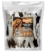 UNIQ PETS Przysmak dla psa uszy królicze z futrem - przekąska psa 300g