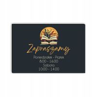 Tabliczka dibond 40x30 godziny otwarcia twoja nazwa księgarnia biblioteka