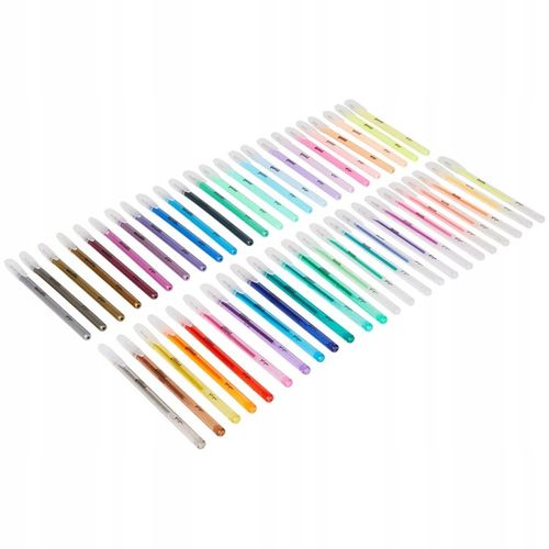 DŁUGOPISY PISAKI ŻELOWE BROKATOWE KOLOROWE ZESTAW 48 SZT na Arena.pl