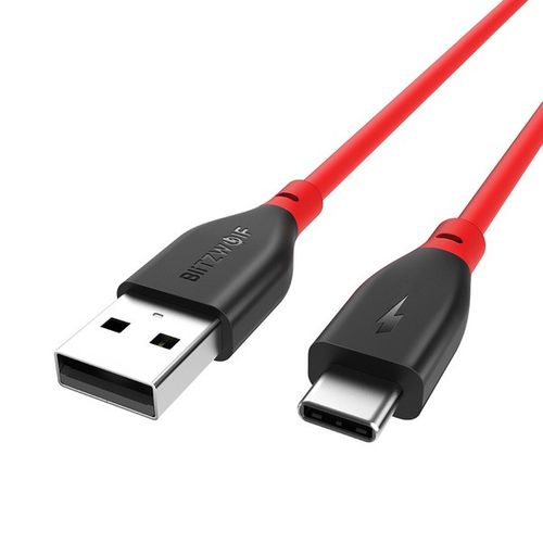 Kabel USB 2.0 typu C AmpCore BlitzWolf BW-TC12 1m czerwony na Arena.pl