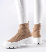 Brązowe sneakersy z elastyczną cholewką Varden 38