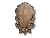 Drewniane trofeum myśliwskie pod poroże, czaszka, na prezent dla myśliwego