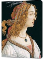 Obraz 70x100cm Portrait of a Lady, Botticelli Vintage do Salonu