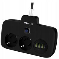 PRZEDŁUŻACZ ROZDZIELACZ ROZGAŁEŹNIK 2 GNIAZDA WŁĄCZNIK LISTWA 3x USB USB-C