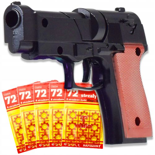 PISTOLET NA SPŁONKĘ KAPISZONY 5x72szt METALOWY REWOLWER DLA DZIECI GRATIS na Arena.pl