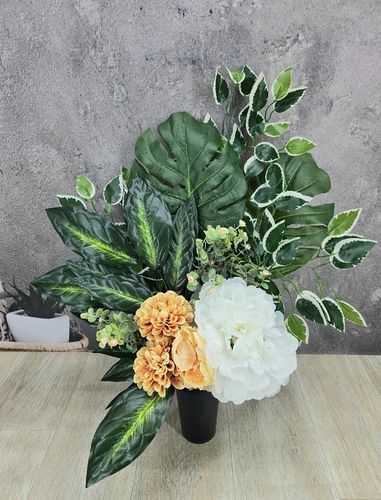 WIĄZANKA STROIK NA GRÓB DUŻY KOMPOZYCJA SZTUCZNE KWIATY DO WAZONU na Arena.pl