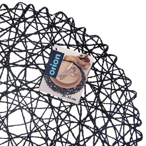 Podkładka pod talerz sztućce okrągła / mata kuchenna papierowa czarna 35 cm na Arena.pl