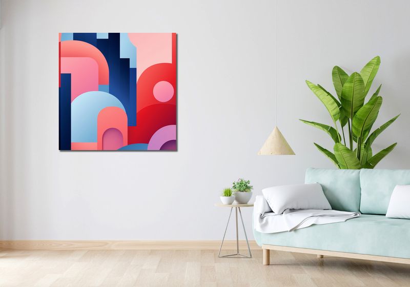 Obraz 90x90cm Miasto Kolorów zdjęcie 2