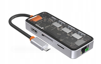 8W1 CLEAR USB HUB ADAPTER DO LAPTOPA MACBOOKA PRO AIR SD HDMI