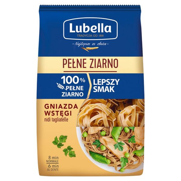 Lubella Pełne Ziarno Makaron gniazda wstęgi 400 g zdjęcie 1