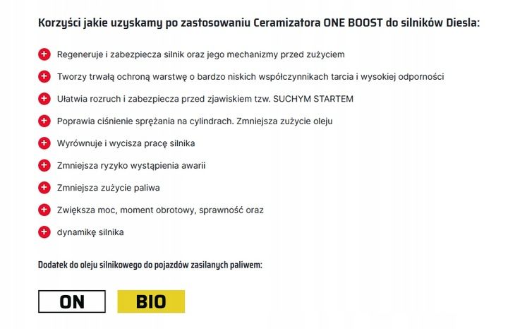 CERAMIZATOR CS-D ONE BOOST do silników DIESLA ! zdjęcie 2