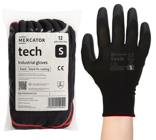 rękawice robocze mercator tech black+black pu - s - 12 par na Arena.pl