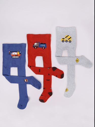 Rajstopy chłopięce bawełniane we wzory 3PAK 68-74 YOCLUB na Arena.pl