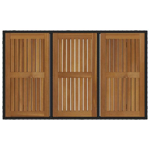 Zestaw do jadalni w ogrodzie 7 pcs Czarny i Drewno na Arena.pl