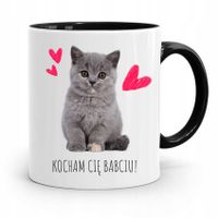 Kubek Czarny Dzień Babci Kocham Cię Babciu Prezent Z Nadrukiem Ze Zdjęciem