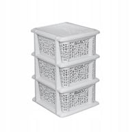 REGAŁ KOMODA PÓŁKA Z 3 KOSZAMI RATTAN REGAŁ ŁAZIENKOWY BRANQ 1725 B