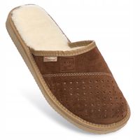 Kapcie Męskie Ciepłe Skórzane Pantofle Góralskie Ocieplane 40-46 PanSzew