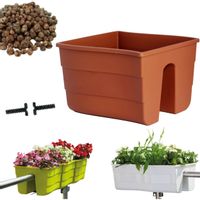 Skrzynka na balustradę Wave 30, Doniczka balkonowa + keramzyt 1l