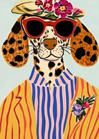 Plakat 50x70cm  Portret Zwierząt | Pies w Okularach | Pop Art