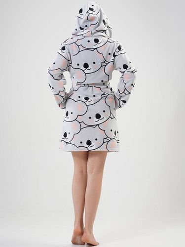 Szlafrok damski polarowy z kapturem ciepły Vienetta S na Arena.pl