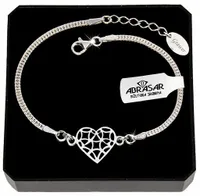 SREBRNA DAMSKA BRANSOLETKA SERCE AŻUROWE NA RĘKĘ DLA NIEJ + GRAWER