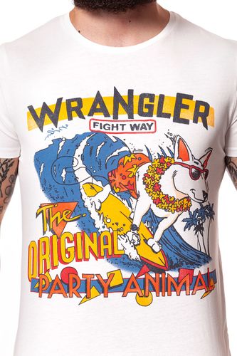 WRANGLER WAVE TEE OFFWHITE W7B49FK02 L na Arena.pl