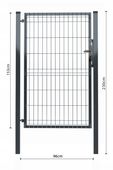 Furtka Panelowa 153 cm Ocynk Antracyt RAL 7016