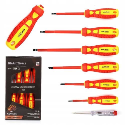 Zestaw Wkrętaków Elektrycznych Izolowanych 7 Elementów Kraft&Dele na Arena.pl