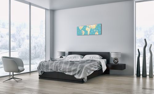 Obraz Na Płótnie - Mapa Kontynent - 90X30 Cm - Ab90X30-3106 na Arena.pl