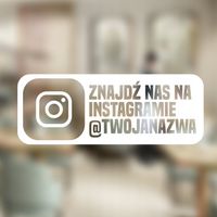 Naklejka instagram twoja nazwa na witrynę drzwi szybę 40x29 cm