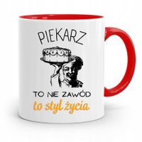 Kubek Czerwony Dla Piekarza Piekarz To Styl Życie Z Nadrukiem Ze Zdjęciem