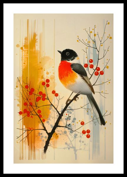 Plakat 30x45cm Jesienny Rudzik zdjęcie 3